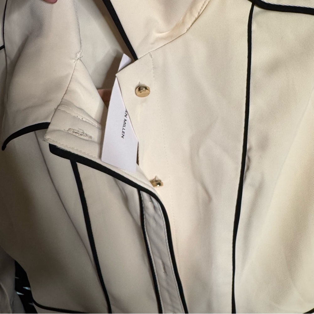 Karen Millen Petite Contrast Twill Woven Midaxi Dress Ivory US Size 0P 2P - Picture 13 of 15